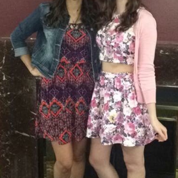 Pink Floral Vegan Leather Two Piece Set - Picture 8 of 8